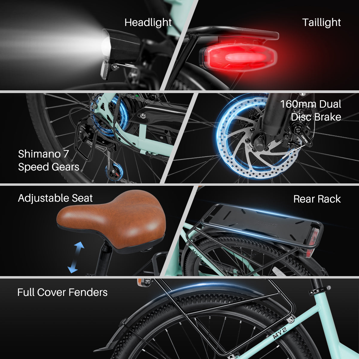 Likebike MY2 26" Step-Through Electric Bike for Adults,  UL 2849 Certified Commuter Ebike