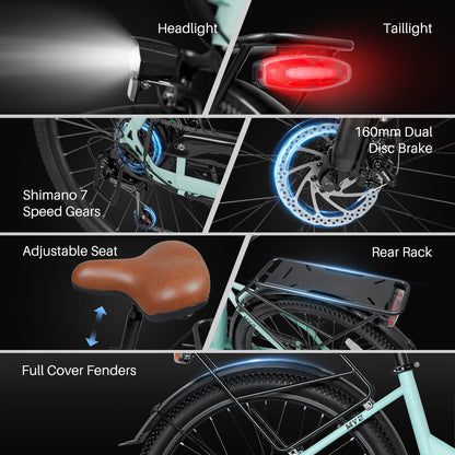 Likebike MY2 26" Step-Through Electric Bike for Adults,  UL 2849 Certified Commuter Ebike