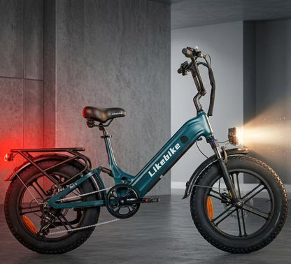 Likebike City Commuter Ebike - 2000W Peak, 50+ Miles Range, Full Suspension & Fat Tires Rail 5