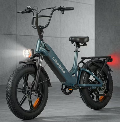 Likebike City Commuter Ebike - 2000W Peak, 50+ Miles Range, Full Suspension & Fat Tires Rail 5