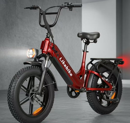 Likebike City Commuter Ebike - 2000W Peak, 50+ Miles Range, Full Suspension & Fat Tires Rail 5