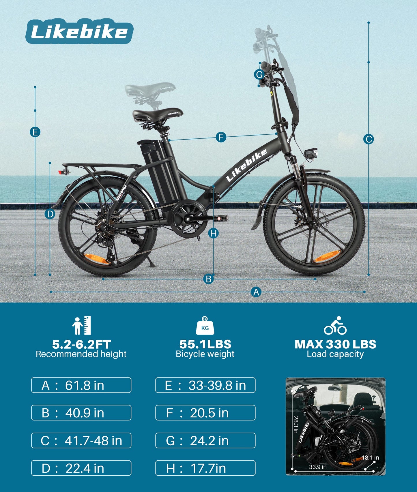 Likebike Folding e-bike Sunny