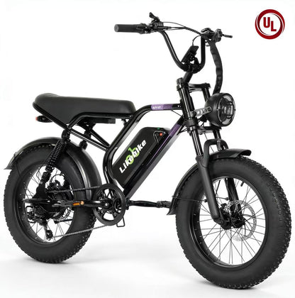 2000W Fat Tire Electric Bike, UL 2849 Certified, Likebike U12 Off-Road Ebike