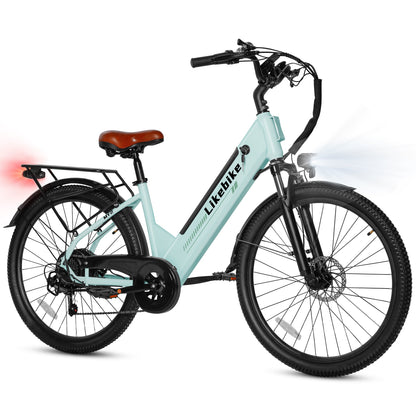 Likebike MY2 26" Step-Through Electric Bike for Adults,  UL 2849 Certified Commuter Ebike